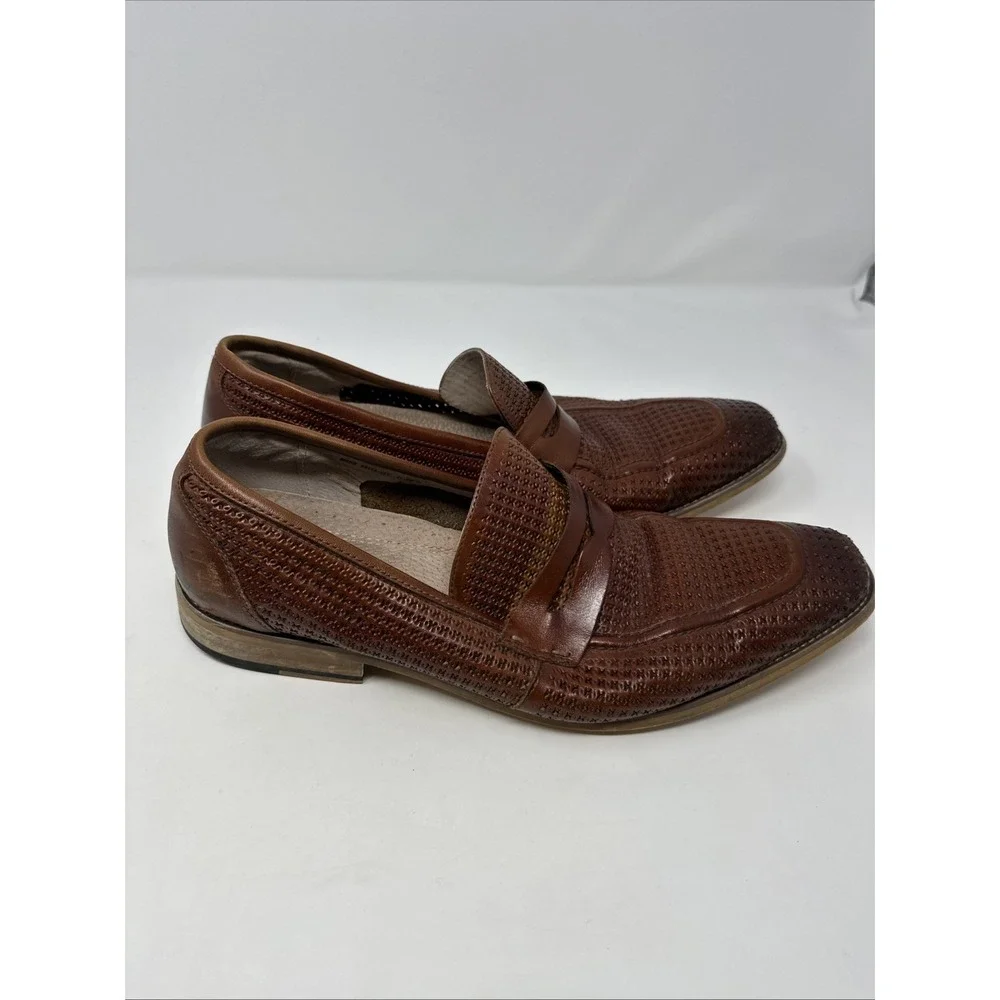 Stacy Adams Men's Shoes Size 11M‎ Belfair Moc Toe Penny Loafers Cognac 25165-221